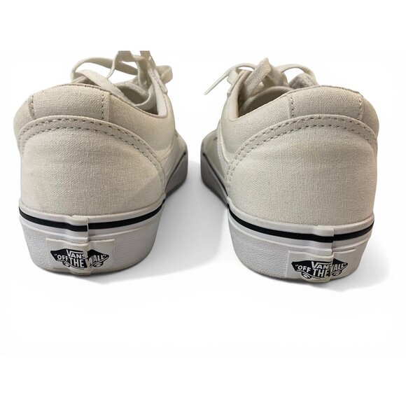 Vans Old Skool White Canvas Sneakers Womens 6 Off White Low Top Casual - Picture 10 of 14
